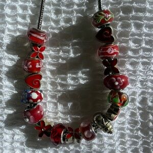 Glass Beaded Necklace in Red!🥰